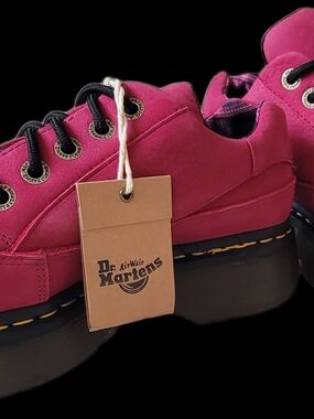 NWT Dr. Martens Buzz 5-Eye Platform Oxford Fuchsia Pink Leather Size 7